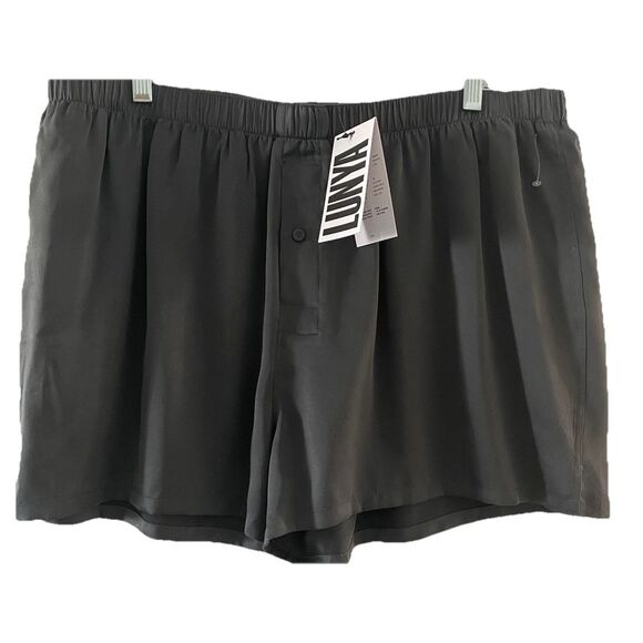 NWT'S Lunya Men's Washable Silk Boxer Shorts in Meditative Grey XL - Picture 4 of 5